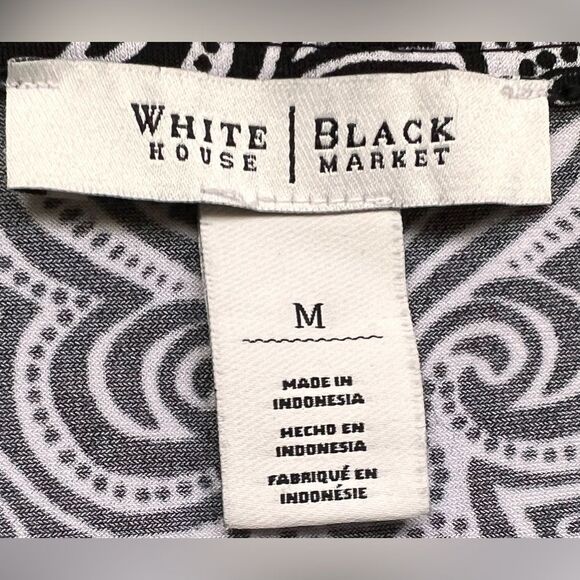 White House Black Market Notch Neck Abstract Print Tunic Mini Dress. Medium. - Picture 6 of 8
